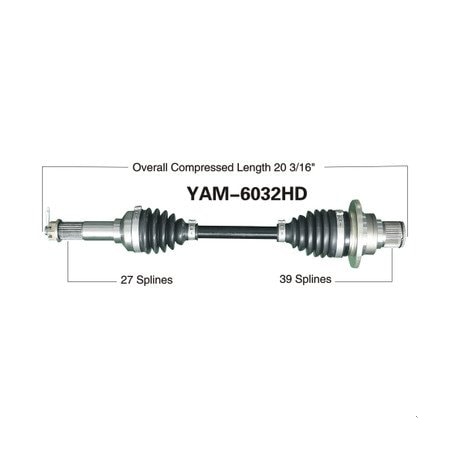 Wide Open Heavy Duty CV Axle for YAM HD REAR R YFM660F GRIZZ 02 YAM-6032HD